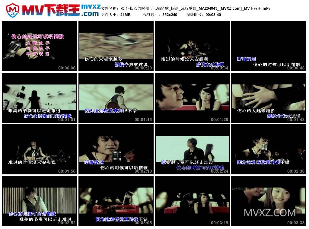 欢子-伤心的时候可以唱情歌_国语_流行歌曲_MA204043